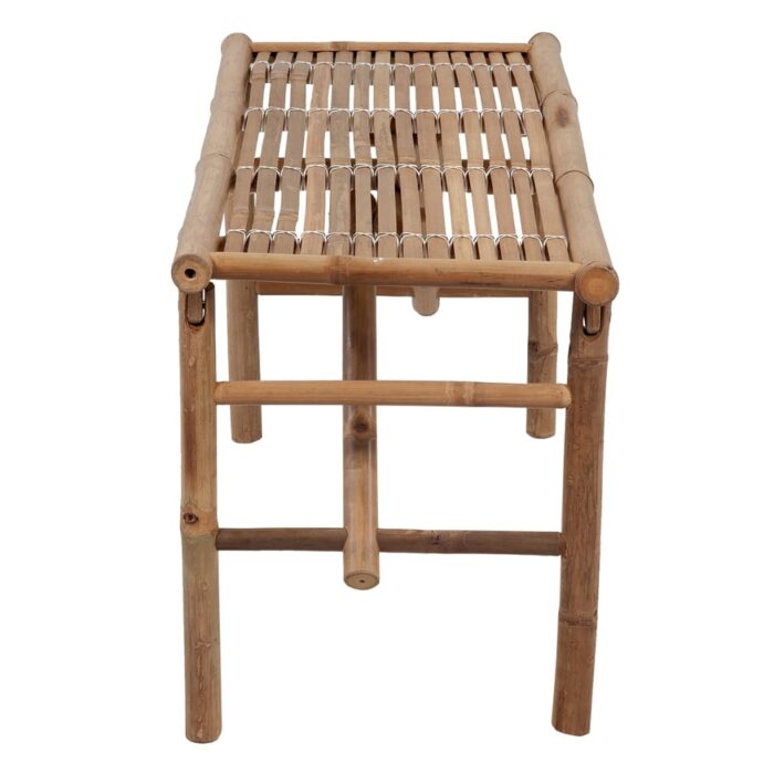 Banc de jardin pliable avec coussin 118 cm Bambou – Image 3