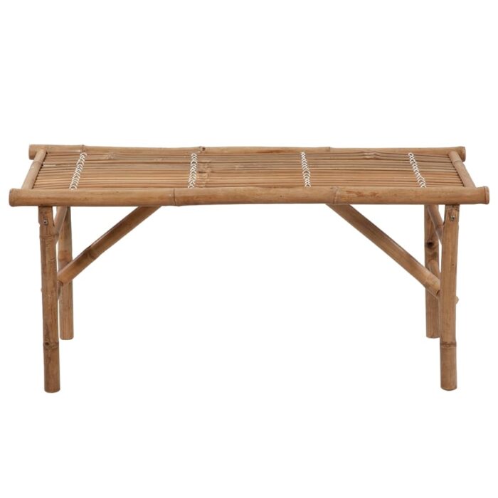 Banc de jardin pliable avec coussin 118 cm Bambou – Image 2