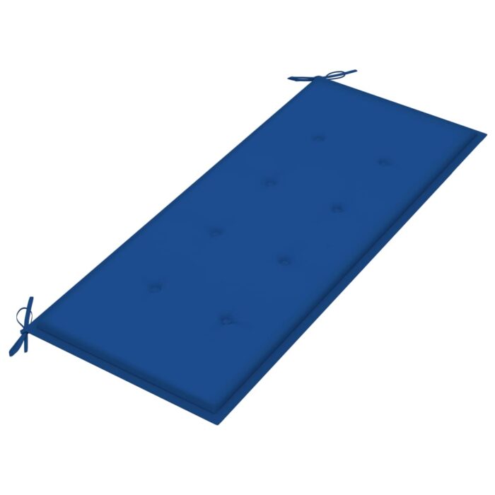 Banc de jardin pliable avec coussin 118 cm Bambou – Image 4