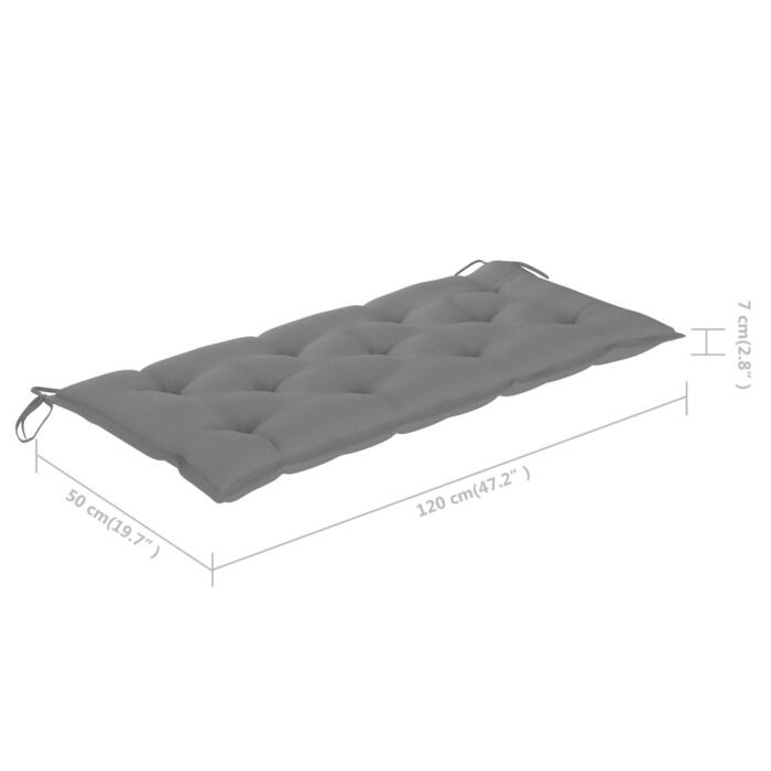 Banc de jardin pliable avec coussin 118 cm Bambou – Image 9