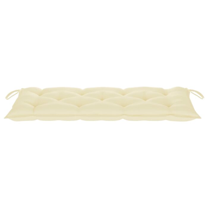Banc de jardin pliable avec coussin 118 cm Bambou – Image 5