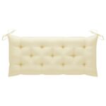 Banc de jardin pliable avec coussin 118 cm Bambou – Image 6