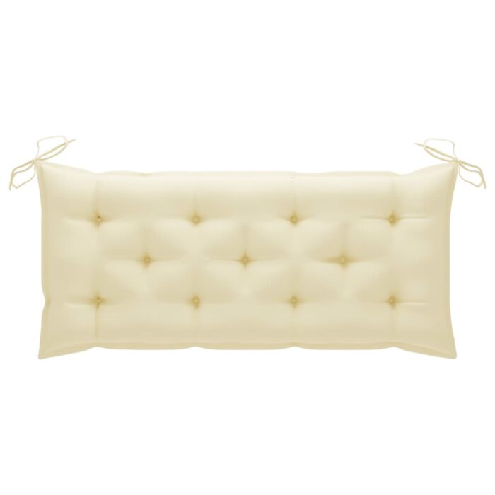 Banc de jardin pliable avec coussin 118 cm Bambou – Image 6