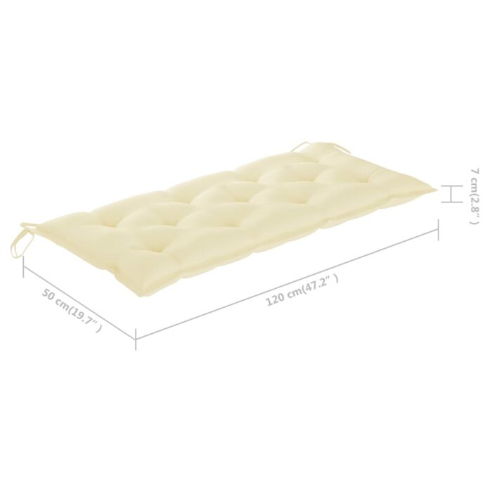 Banc de jardin pliable avec coussin 118 cm Bambou – Image 9