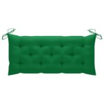 Banc de jardin pliable avec coussin 118 cm Bambou – Image 6