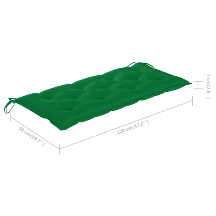 Banc de jardin pliable avec coussin 118 cm Bambou – Image 9