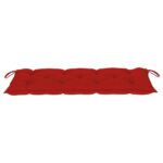 Banc de jardin pliable avec coussin 118 cm Bambou – Image 5