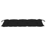 Banc de jardin pliable avec coussin 118 cm Bambou – Image 5