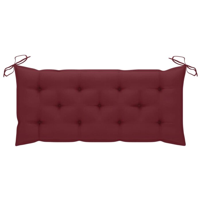 Banc de jardin pliable avec coussin 118 cm Bambou – Image 6