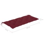 Banc de jardin pliable avec coussin 118 cm Bambou – Image 9