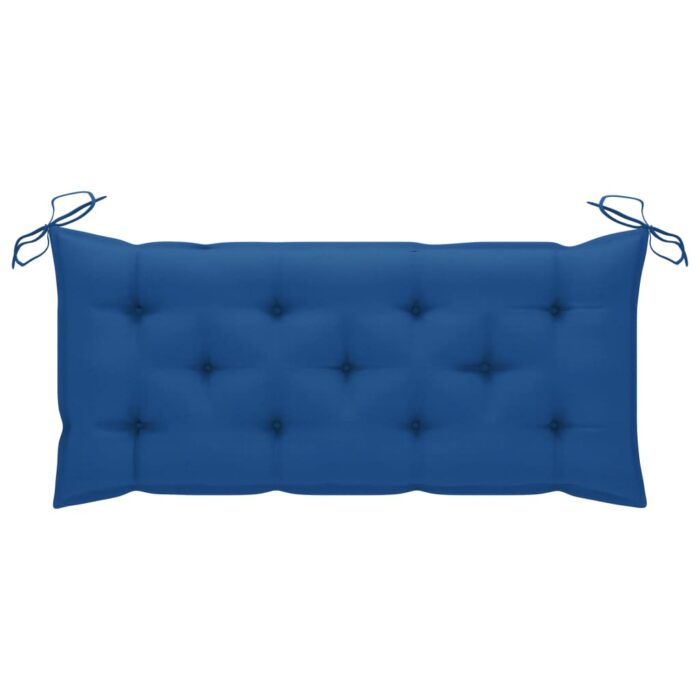 Banc de jardin pliable avec coussin 118 cm Bambou – Image 6