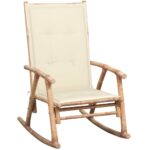 Chaise à bascule avec coussin Bambou