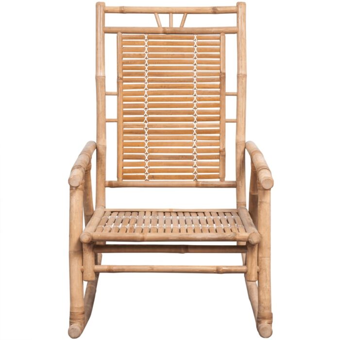 Chaise à bascule avec coussin Bambou – Image 2