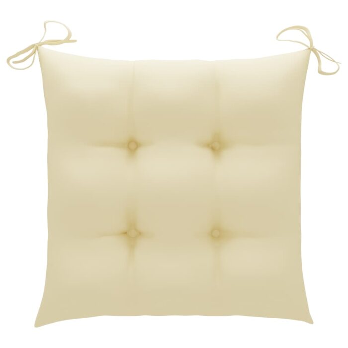 Chaises pliables de jardin lot de 2 avec coussins Bambou – Image 7