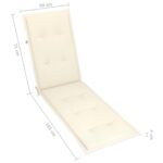 Chaise longue d'extérieur repose-pied et coussin Acacia solide – Image 10