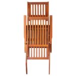 Chaise longue d'extérieur repose-pied et coussin Acacia solide – Image 3