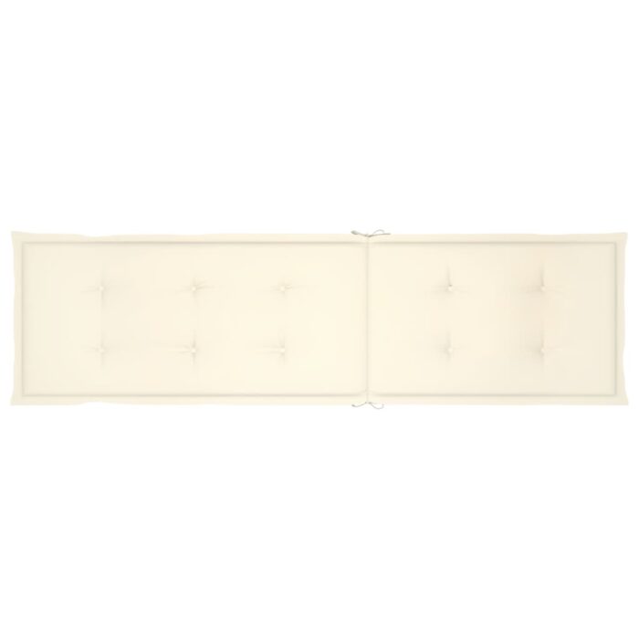 Chaise longue d'extérieur repose-pied et coussin Acacia solide – Image 7