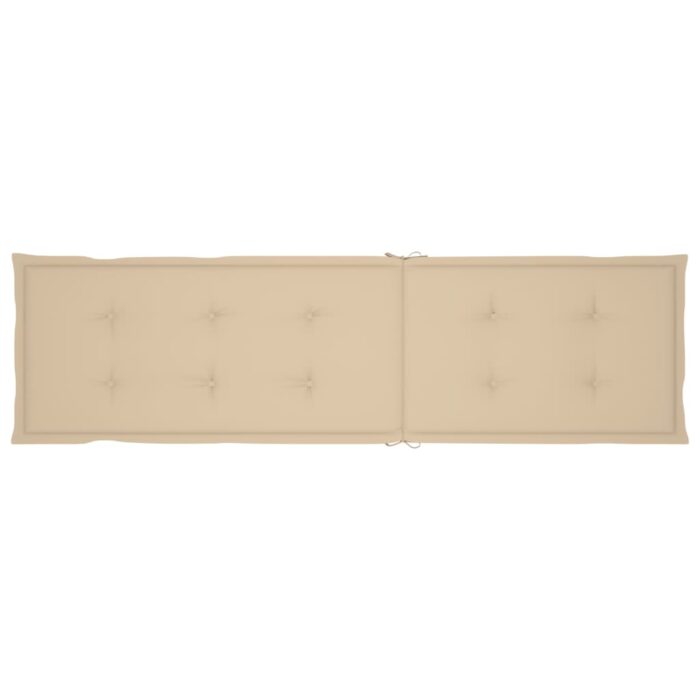 Chaise longue d'extérieur repose-pied et coussin Acacia solide – Image 7