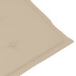 Chaise longue d'extérieur repose-pied et coussin Acacia solide – Image 8