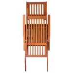 Chaise longue d'extérieur repose-pied et coussin Acacia solide – Image 3