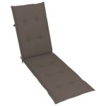 Chaise longue d'extérieur repose-pied et coussin Acacia solide – Image 6