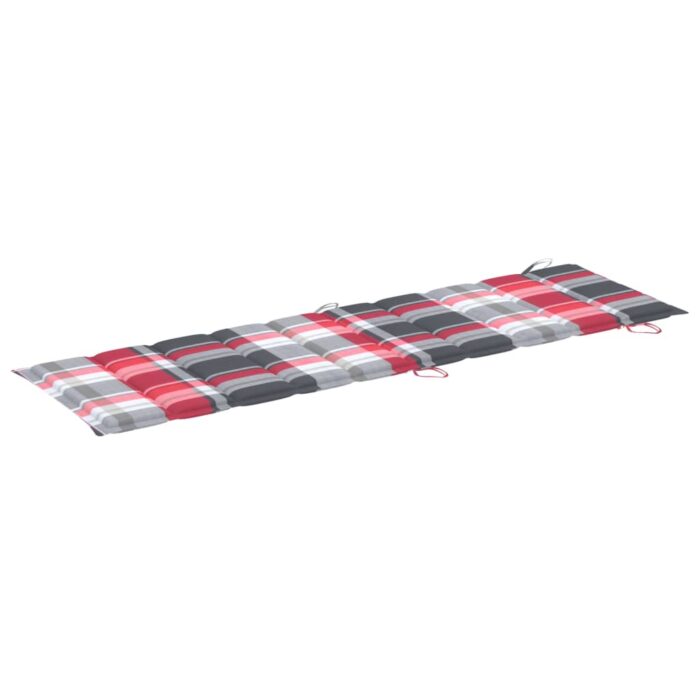 Chaise longue avec coussin Gris Bois d'acacia solide – Image 10