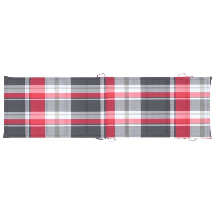 Chaise longue avec coussin Gris Bois d'acacia solide – Image 11
