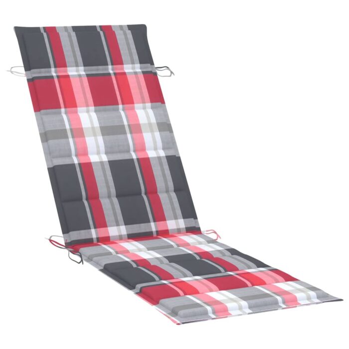 Chaise longue avec coussin Gris Bois d'acacia solide – Image 12