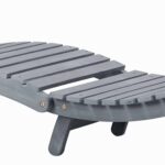 Chaise longue avec coussin Gris Bois d'acacia solide – Image 6