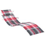 Chaise longue avec coussin Gris Bois d'acacia solide – Image 8