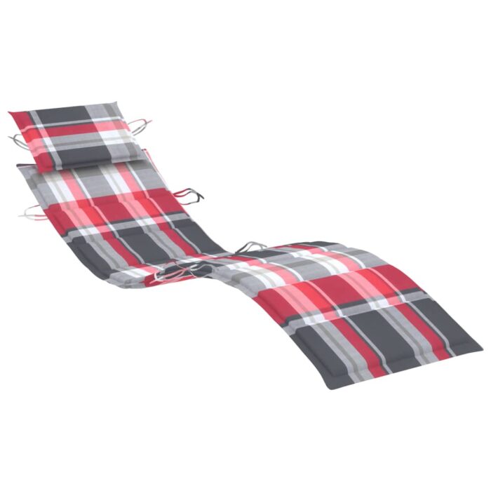 Chaise longue avec coussin Gris Bois d'acacia solide – Image 8