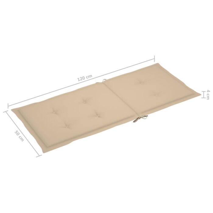Chaises pliables de jardin lot de 3 avec coussins Bois d'acacia – Image 10