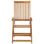 Chaises pliables de jardin lot de 3 avec coussins Bois d'acacia – Image 4