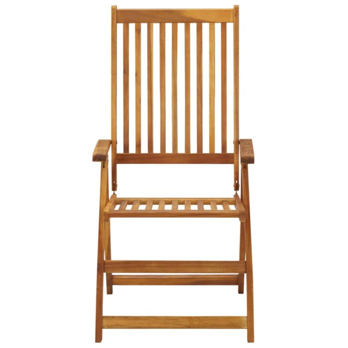 Chaises pliables de jardin lot de 3 avec coussins Bois d'acacia – Image 4
