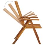 Chaises pliables de jardin lot de 3 avec coussins Bois d'acacia – Image 5