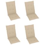 Chaises pliables de jardin lot de 3 avec coussins Bois d'acacia – Image 6