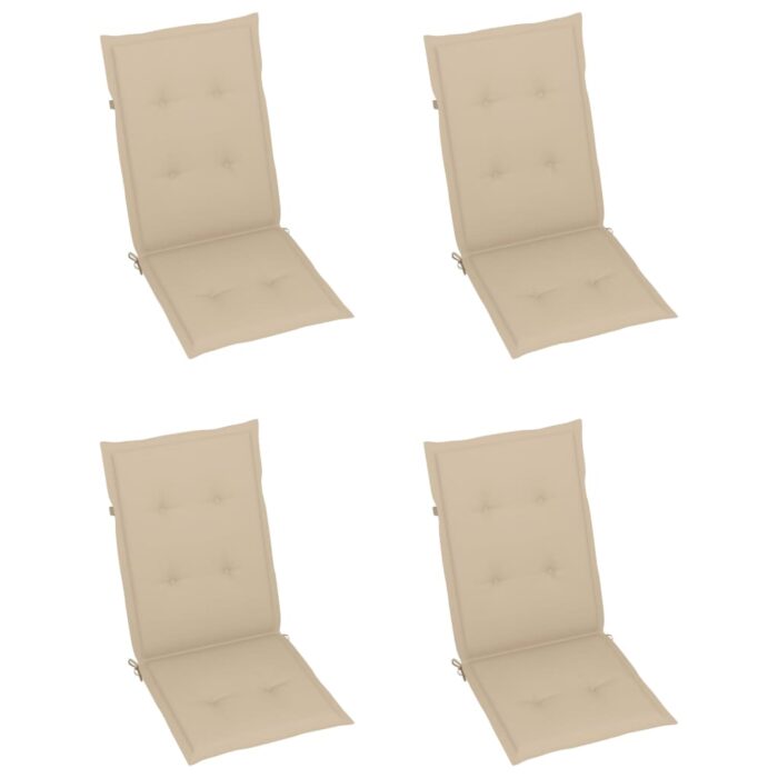 Chaises pliables de jardin lot de 3 avec coussins Bois d'acacia – Image 6