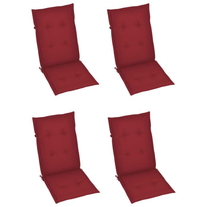 Chaises pliables de jardin lot de 3 avec coussins Bois d'acacia – Image 5