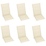 Chaises pliables de jardin lot de 6 avec coussins Bois d'acacia – Image 5