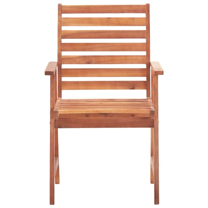 Chaises à manger d'extérieur lot de 2 et coussins Acacia massif – Image 5