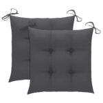 Chaises à manger d'extérieur lot de 2 et coussins Acacia massif – Image 7