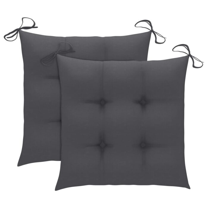 Chaises à manger d'extérieur lot de 2 et coussins Acacia massif – Image 7
