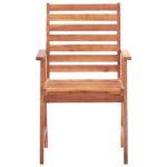 Chaises à manger d'extérieur lot de 2 et coussins Acacia massif – Image 3