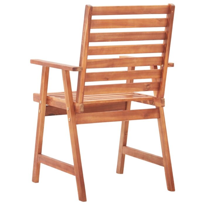 Chaises à manger d'extérieur lot de 2 et coussins Acacia massif – Image 5