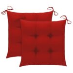 Chaises à manger d'extérieur lot de 2 et coussins Acacia massif – Image 7