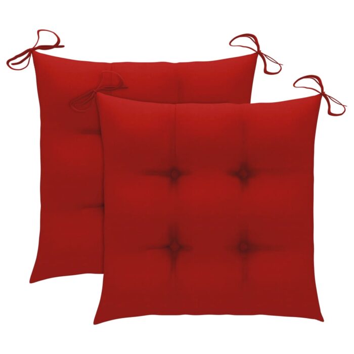 Chaises à manger d'extérieur lot de 2 et coussins Acacia massif – Image 7