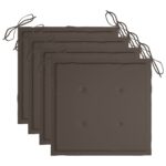 Chaises à manger d'extérieur lot de 3 et coussins Acacia massif – Image 5