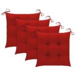 Chaises à manger d'extérieur lot de 3 et coussins Acacia massif – Image 7