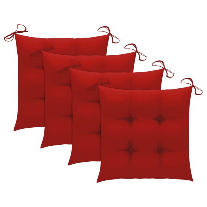 Chaises à manger d'extérieur lot de 3 et coussins Acacia massif – Image 7