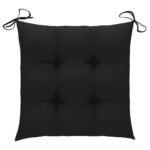 Chaises à manger d'extérieur lot de 3 et coussins Acacia massif – Image 8